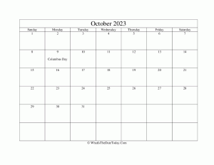 october 2023 editable calendar