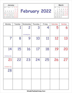 printable 2022 calendar february