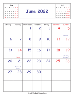 printable 2022 calendar june (vertical)