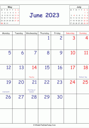 printable 2023 calendar june