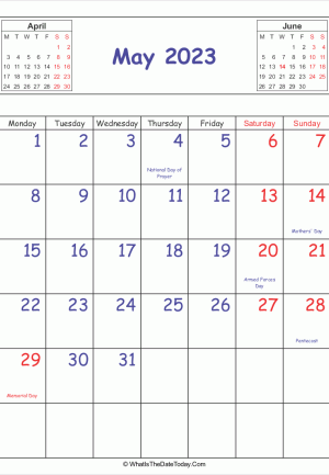 printable 2023 calendar may