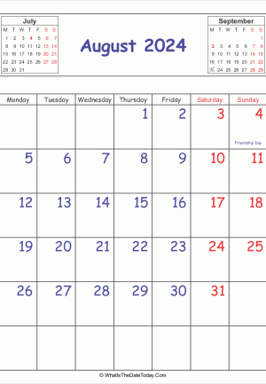 printable 2024 calendar august (vertical)