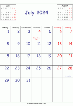 printable 2024 calendar july