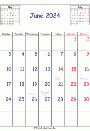 printable 2024 calendar june