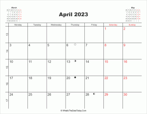 printable calendar april 2023