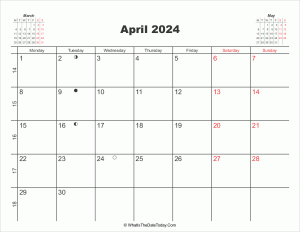 printable calendar april 2024