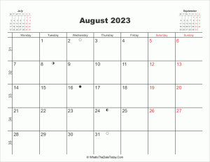 printable calendar august 2023
