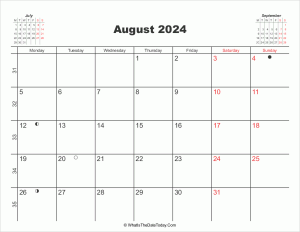 printable calendar august 2024