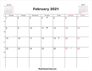 printable calendar february 2021