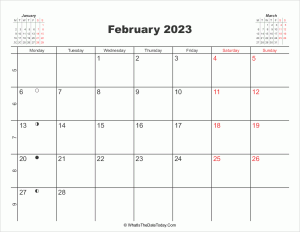 printable calendar february 2023