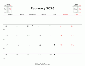 printable calendar february 2025