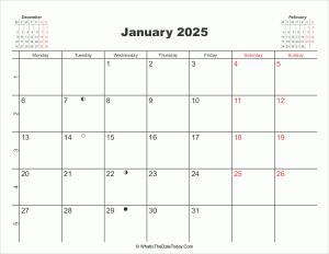 printable calendar january 2025
