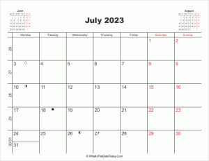printable calendar july 2023