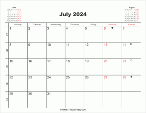 printable calendar july 2024