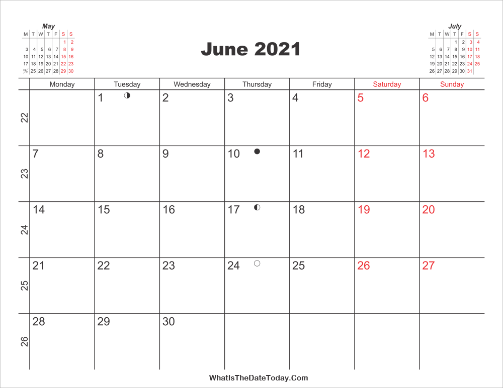 2021 kalender june
