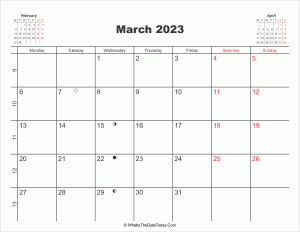 printable calendar march 2023