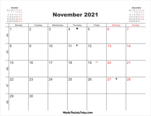 printable calendar november 2021