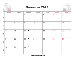 printable calendar november 2022