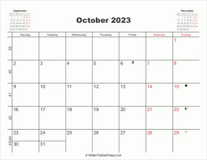 printable calendar october 2023