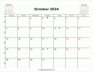 printable calendar october 2024