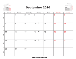 printable calendar september 2020