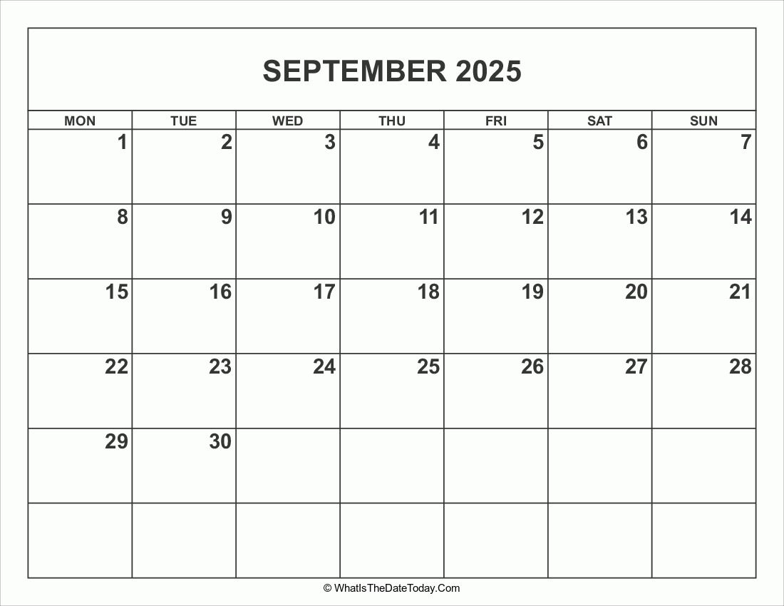 September 2025 Calendar