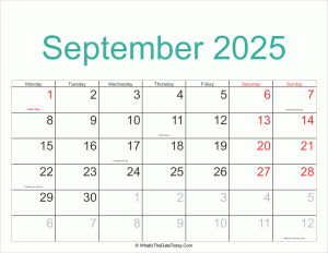 september 2025 calendar printable with holidays